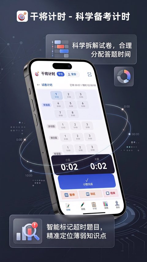 干将计时 · 试卷按大题小题逐层计时